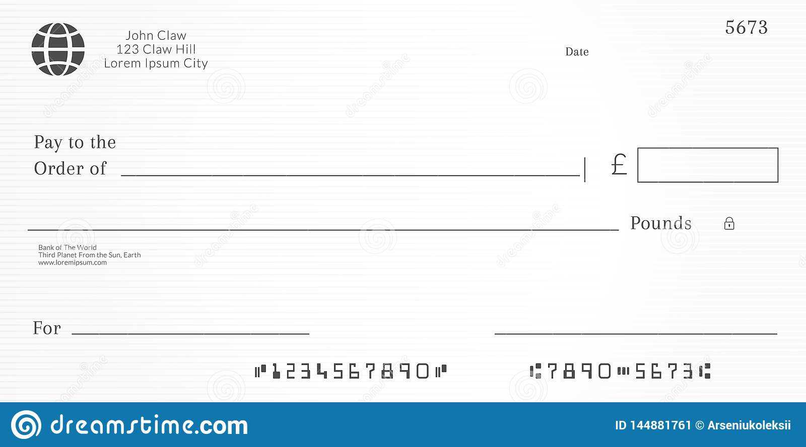 British Checkbook Page. Stock Vector. Illustration Of Throughout Blank Cheque Template Uk