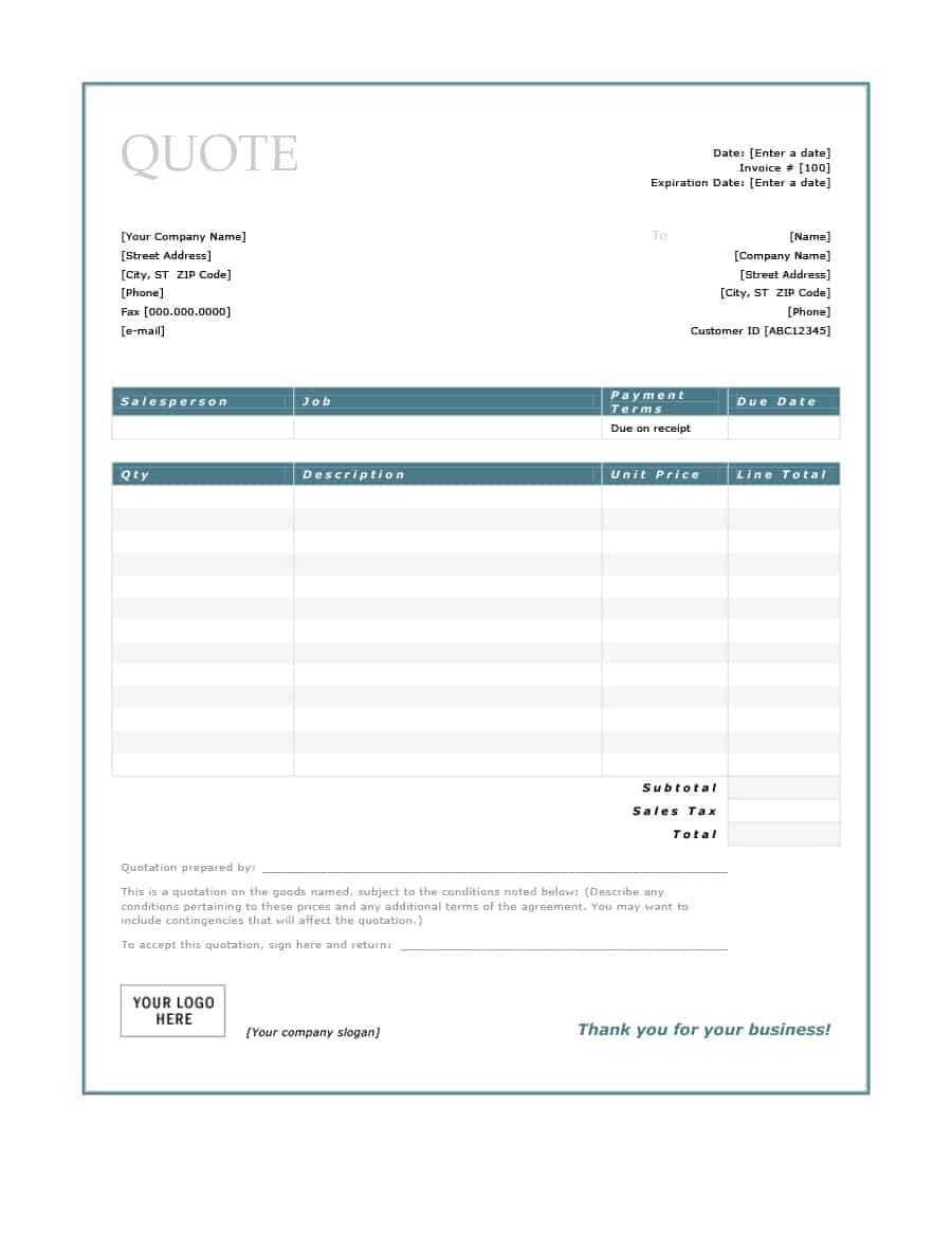 Business Quote Template Word – Dalep.midnightpig.co Intended For Business Rules Template Word