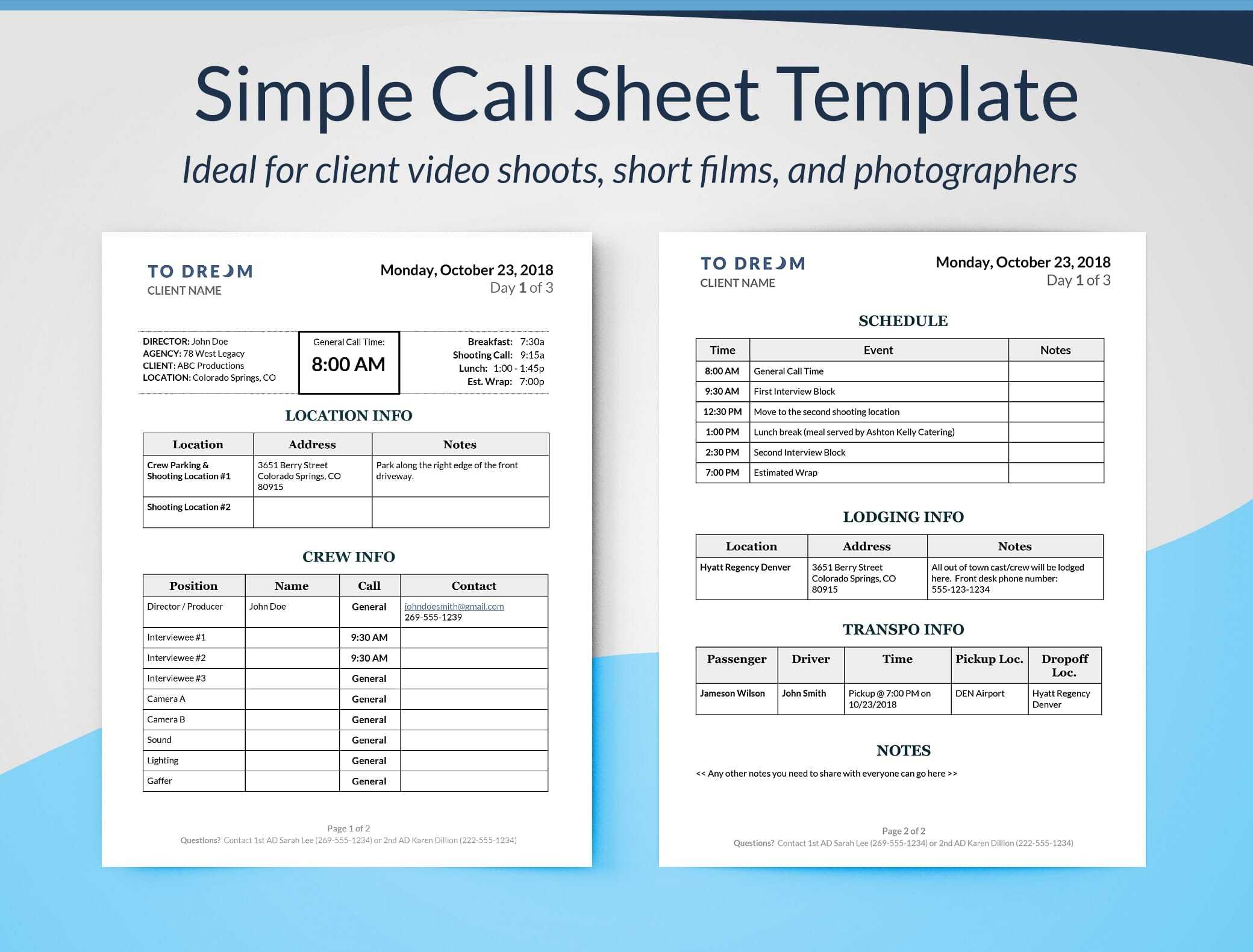 Call Sheet Template - Calep.midnightpig.co Intended For Film Call Sheet Template Word