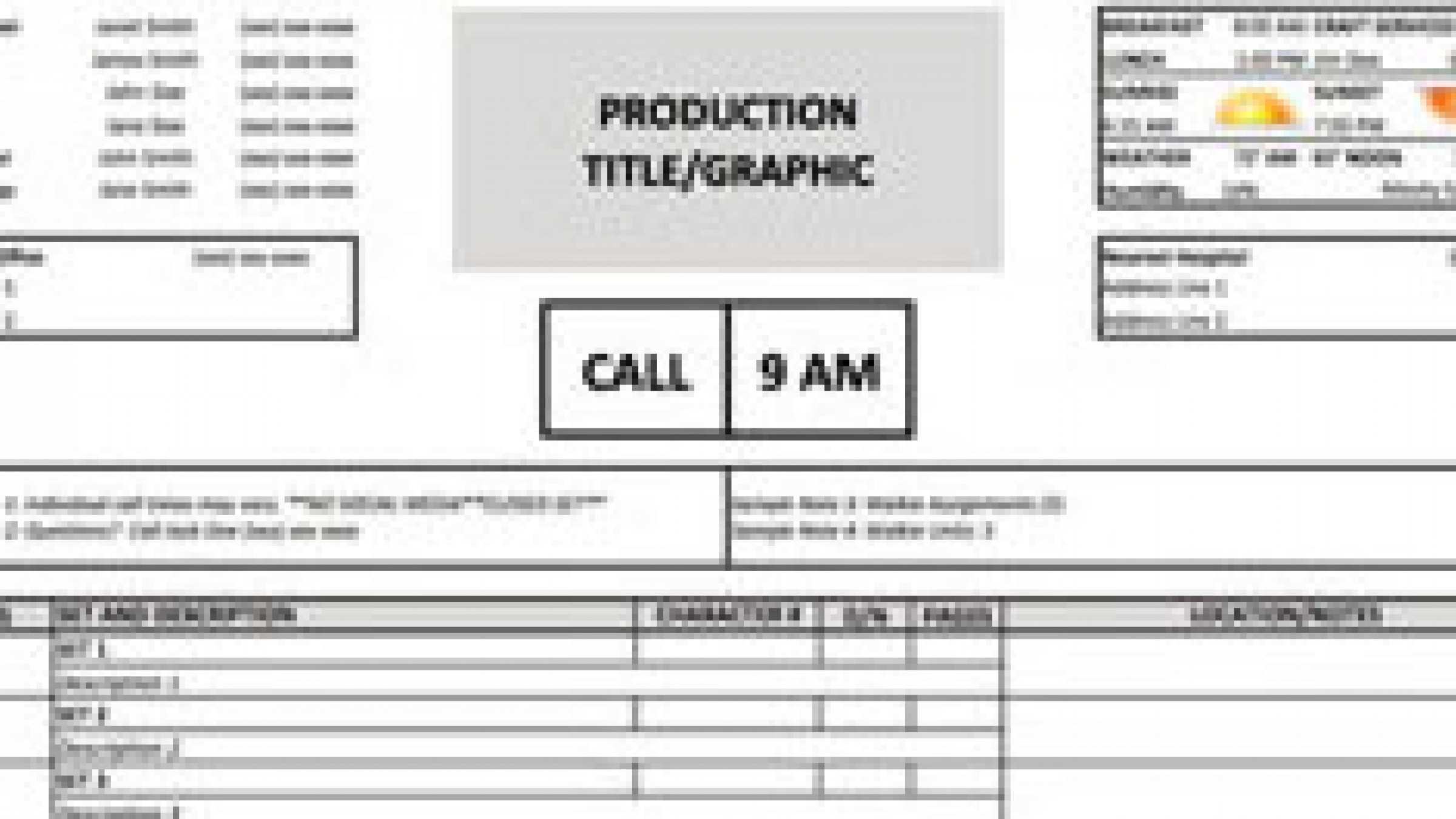 Call Sheet Templates – Calep.midnightpig.co With Film Call Sheet Template Word