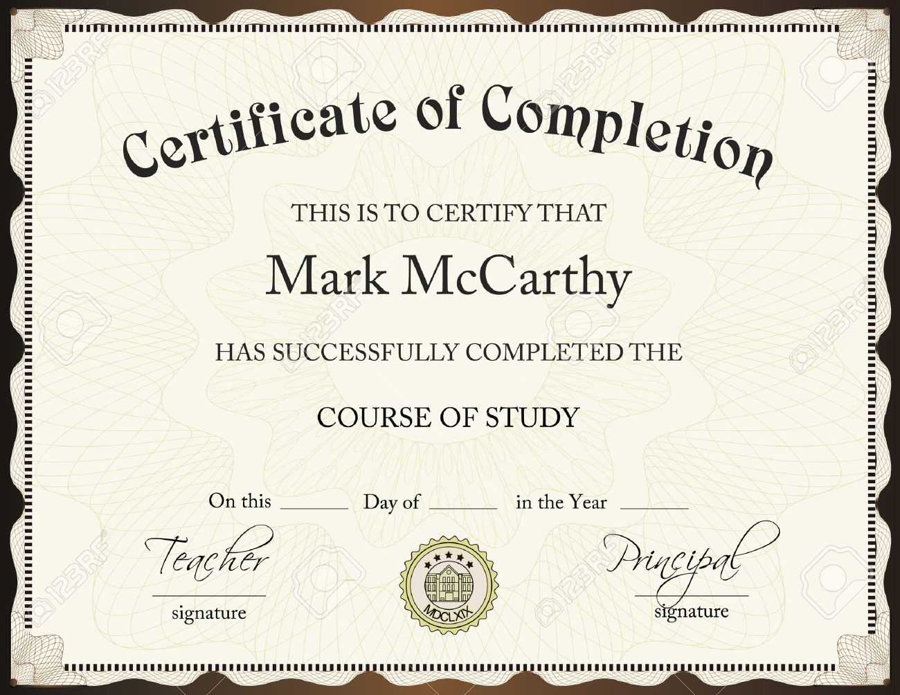 Certificate Of Completion Template Throughout Blank Certificate Of Achievement Template