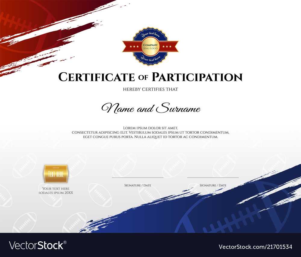 Certificate Template In Rugby Sport Theme With Throughout Blank Certificate Templates Free Download