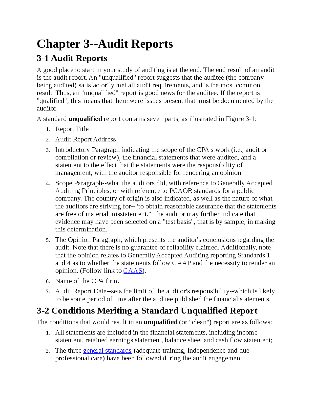 Chapter 3 Audit Reports – Docsity With Regard To Internal Control Audit Report Template