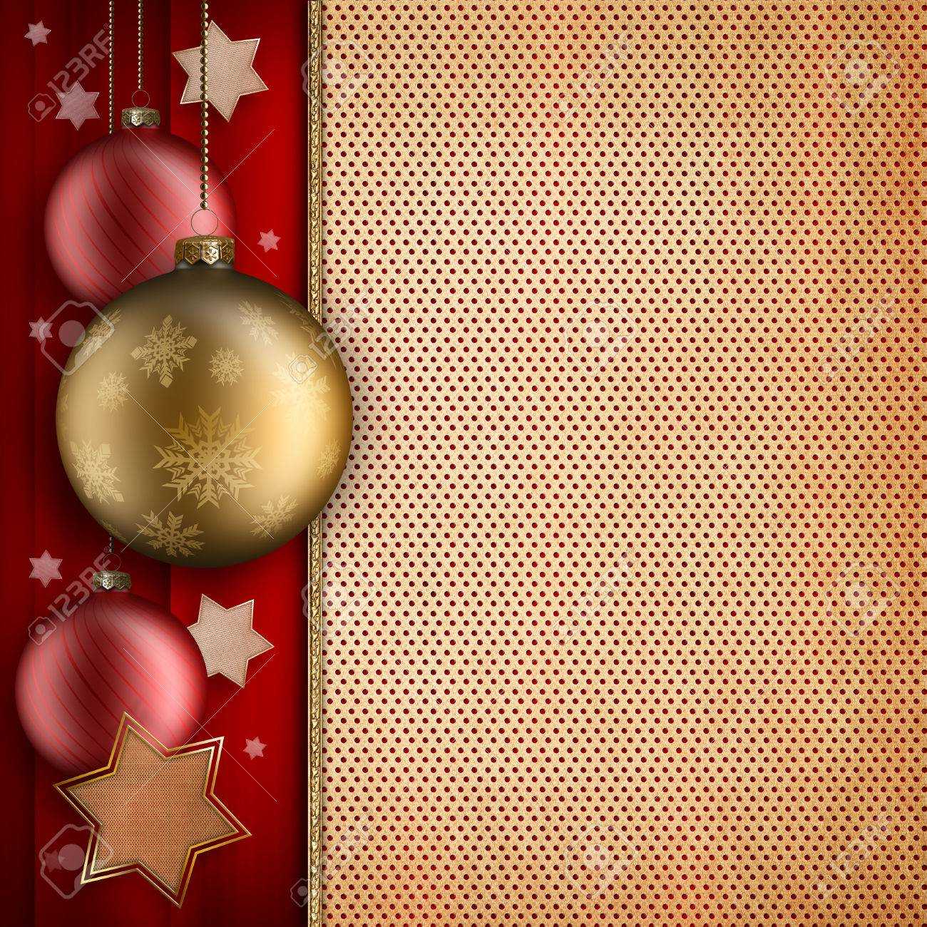 Christmas Card Template – Baulbles, Stars And Blank Space For.. Inside Blank Christmas Card Templates Free