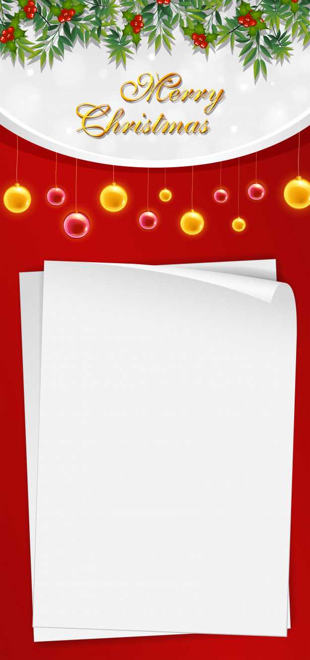 Christmas Card Template With Blank Paper And Mistletoes With Blank Christmas Card Templates Free