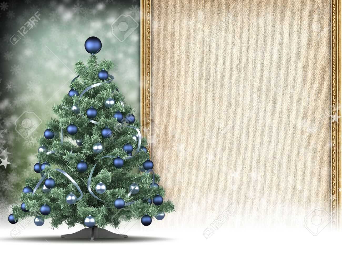 Christmas Card Template - Xmas Tree And Blank Space For Text For Blank Christmas Card Templates Free