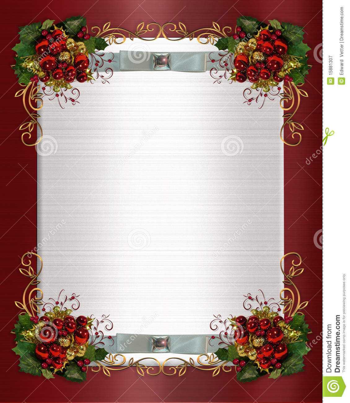 Christmas Or Winter Wedding Border Stock Illustration Within Free Christmas Invitation Templates For Word