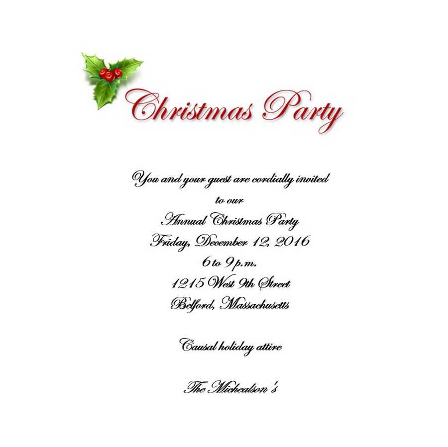 Christmas Party Invitation 2 Wording | Free Geographics Word For Free Christmas Invitation Templates For Word