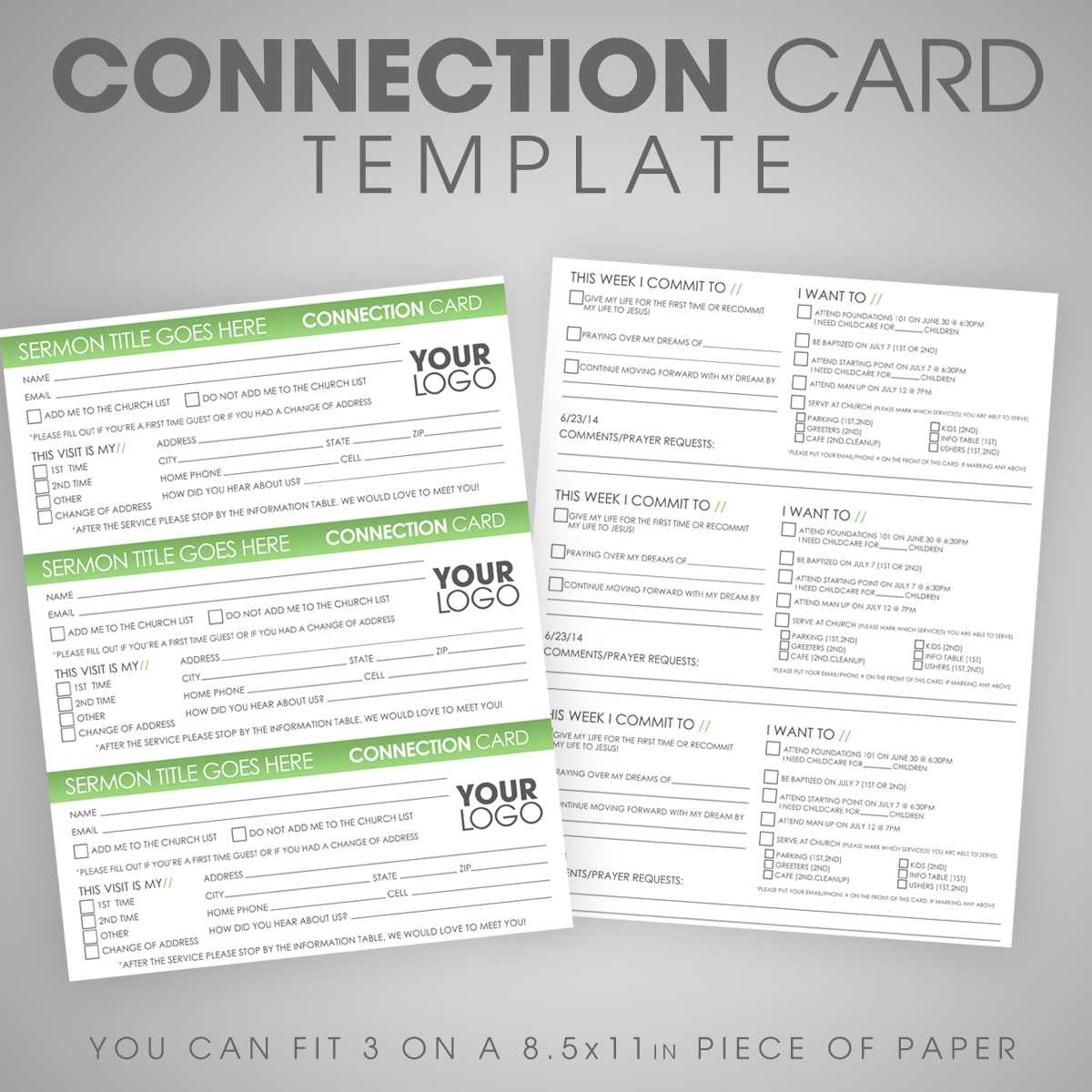 Church Cards Templates – Calep.midnightpig.co With Regard To Church Visitor Card Template Word