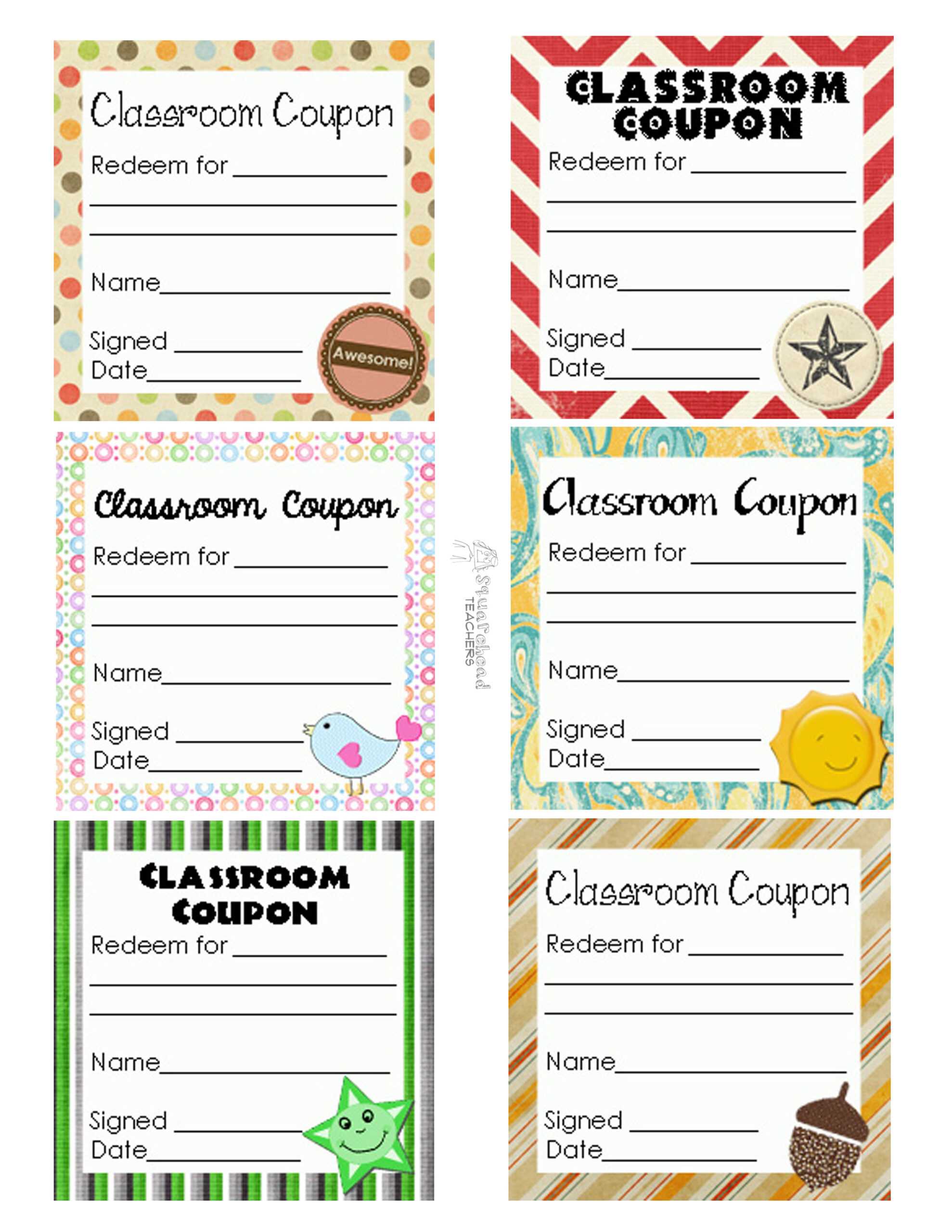 Classroom Coupons Updated | Squarehead Teachers Regarding Coupon Book Template Word