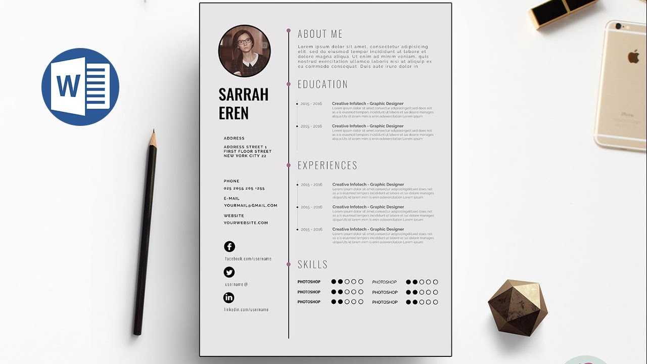 Clean Cv Template Design In Microsoft Word +Docx File Pertaining To How To Make A Cv Template On Microsoft Word