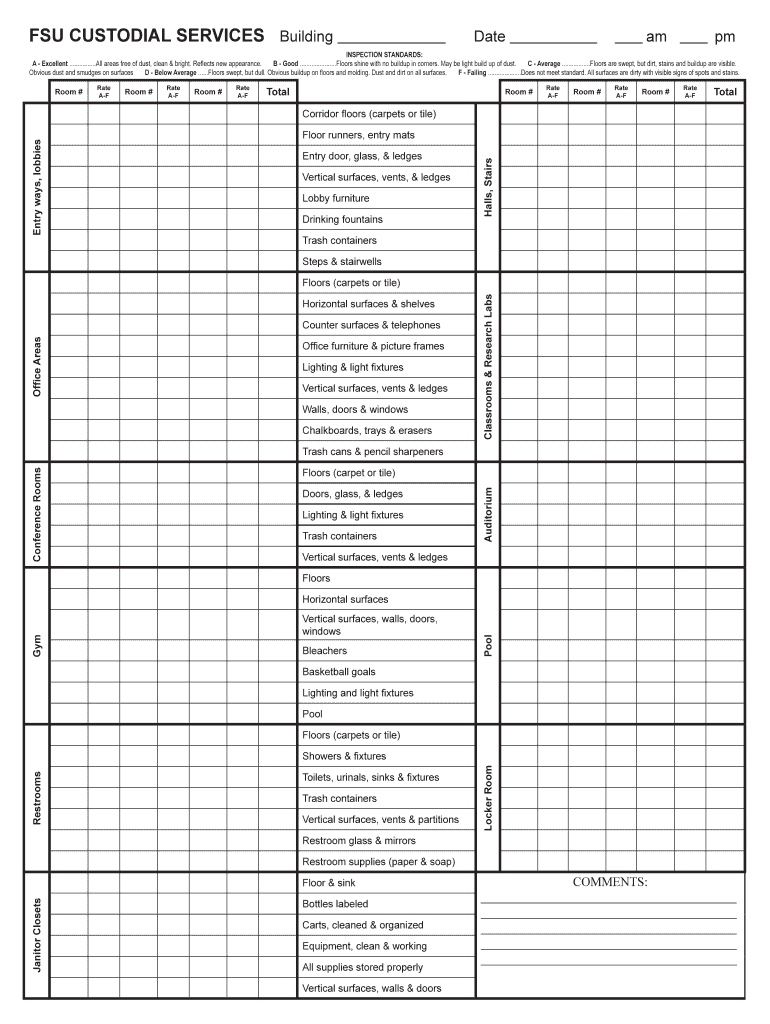 Cleaning Inspection Checklist Template – Fill Online For Cleaning Report Template