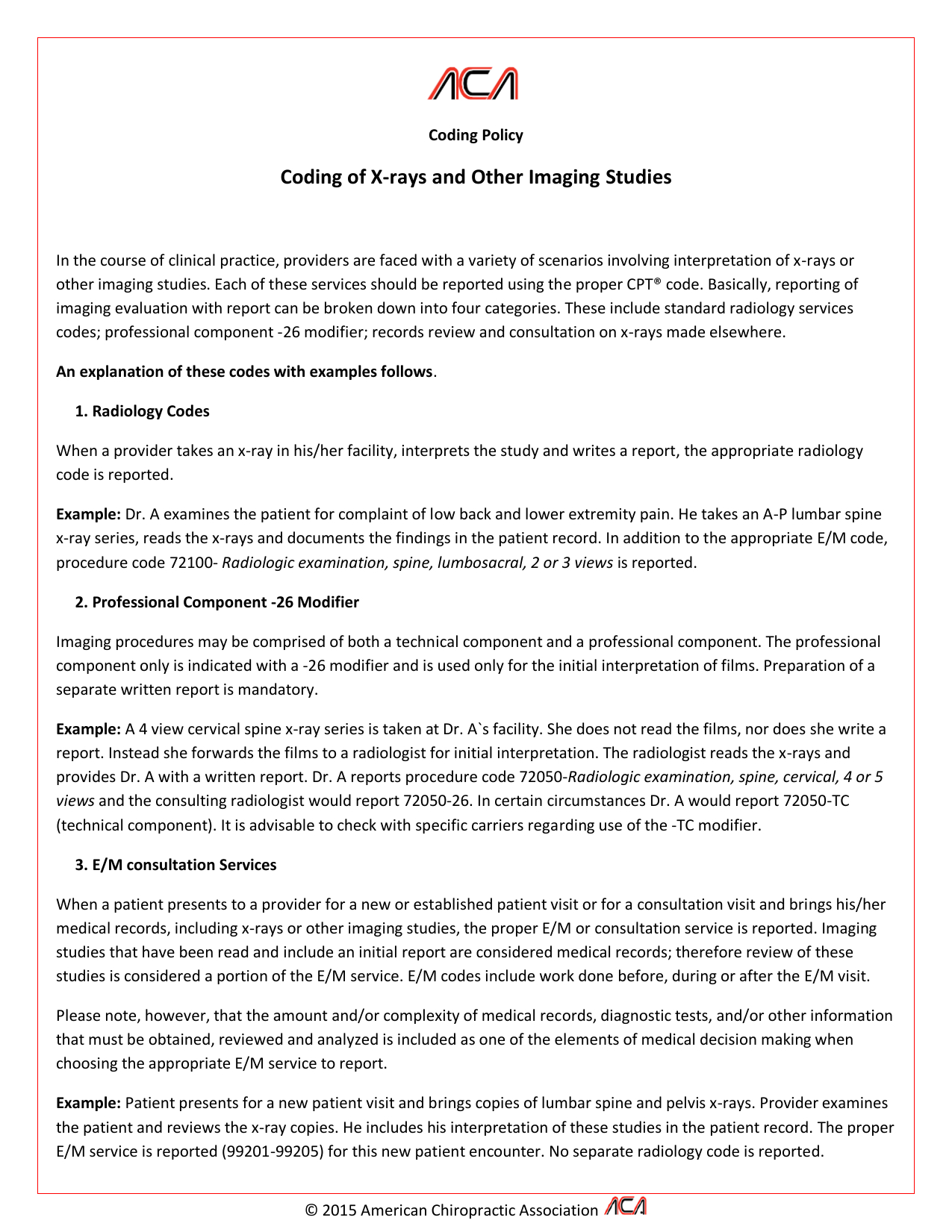 Coding Of X Rays And Other Imaging Studies Pertaining To Chiropractic X Ray Report Template