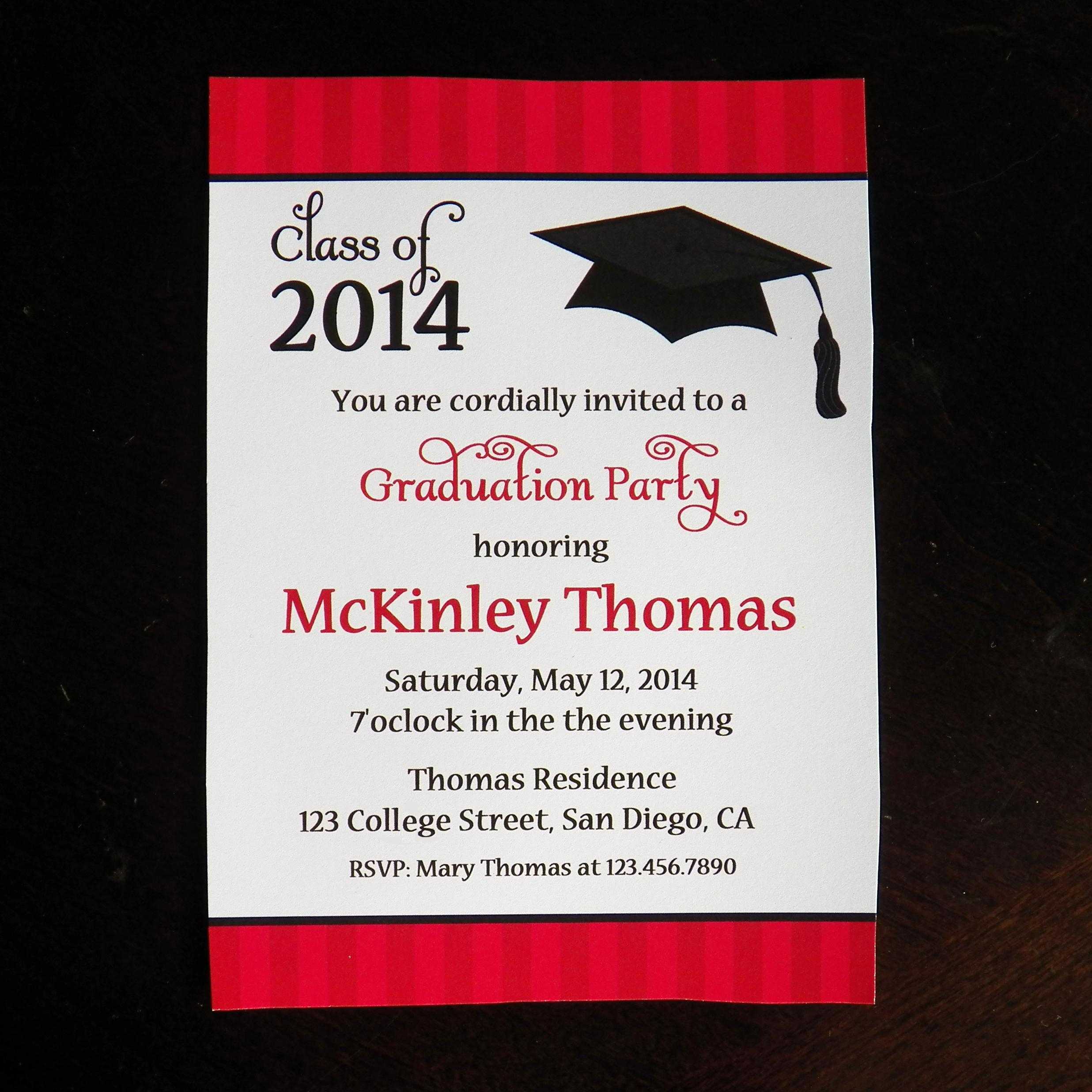 College Graduation Party Invitations Templates – Party For Free Graduation Invitation Templates For Word