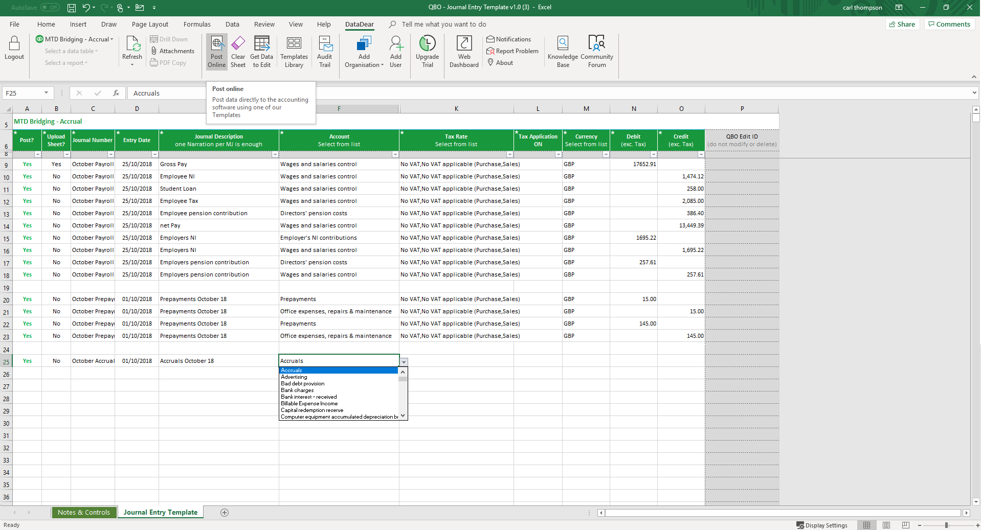 Connect Datadear Excel Add In For Reporting & Data Sync With Within Boyfriend Report Card Template