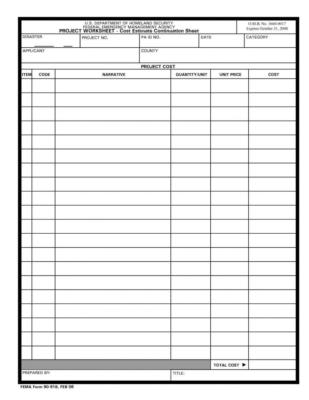 Construction Cost Estimate Breakdown Home Spreadsheet Within Blank Estimate Form Template