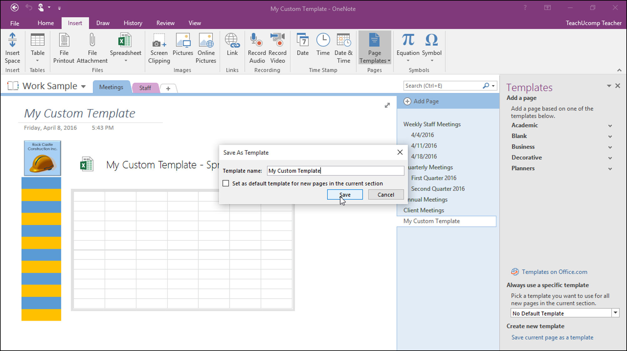 Create A Template In Onenote – Tutorial – Teachucomp, Inc. Inside How To Create A Template In Word 2013