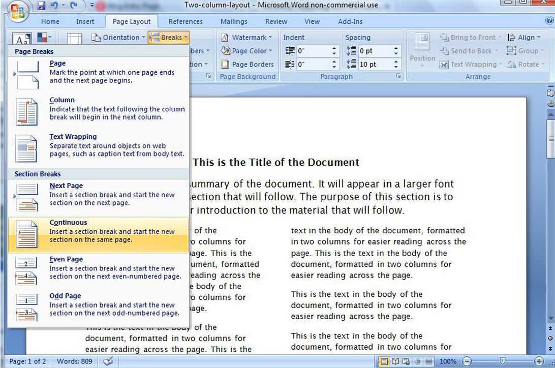 Create A Two Column Document Template In Microsoft Word – Cnet Intended For Fact Sheet Template Microsoft Word
