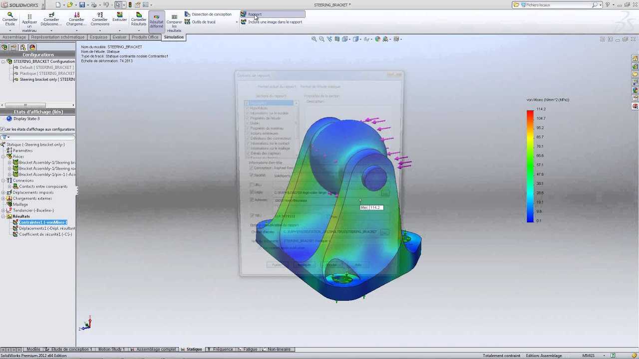 Creation Of A Personal Report With Solidworks Simulation – September 2012 Throughout Fea Report Template