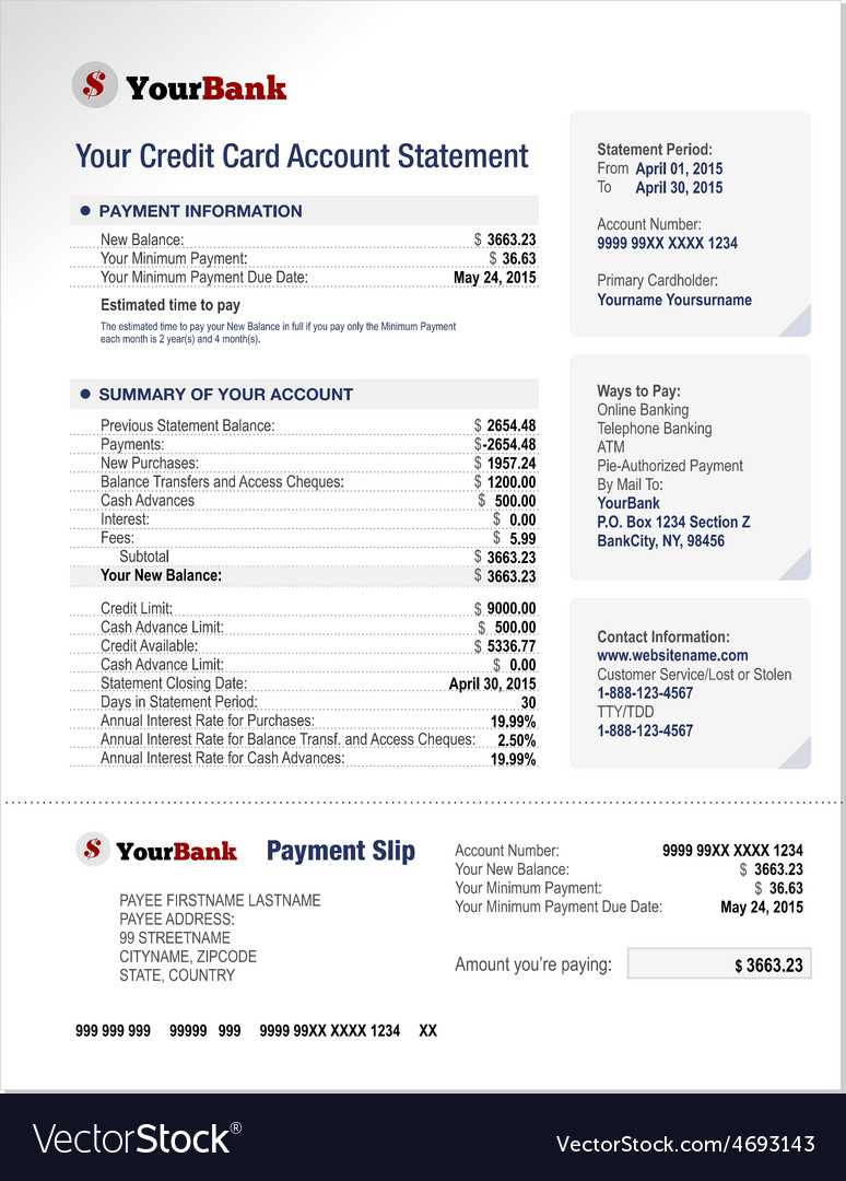 Credit Card Bank Account Statement Template For Blank Bank Statement Template Download