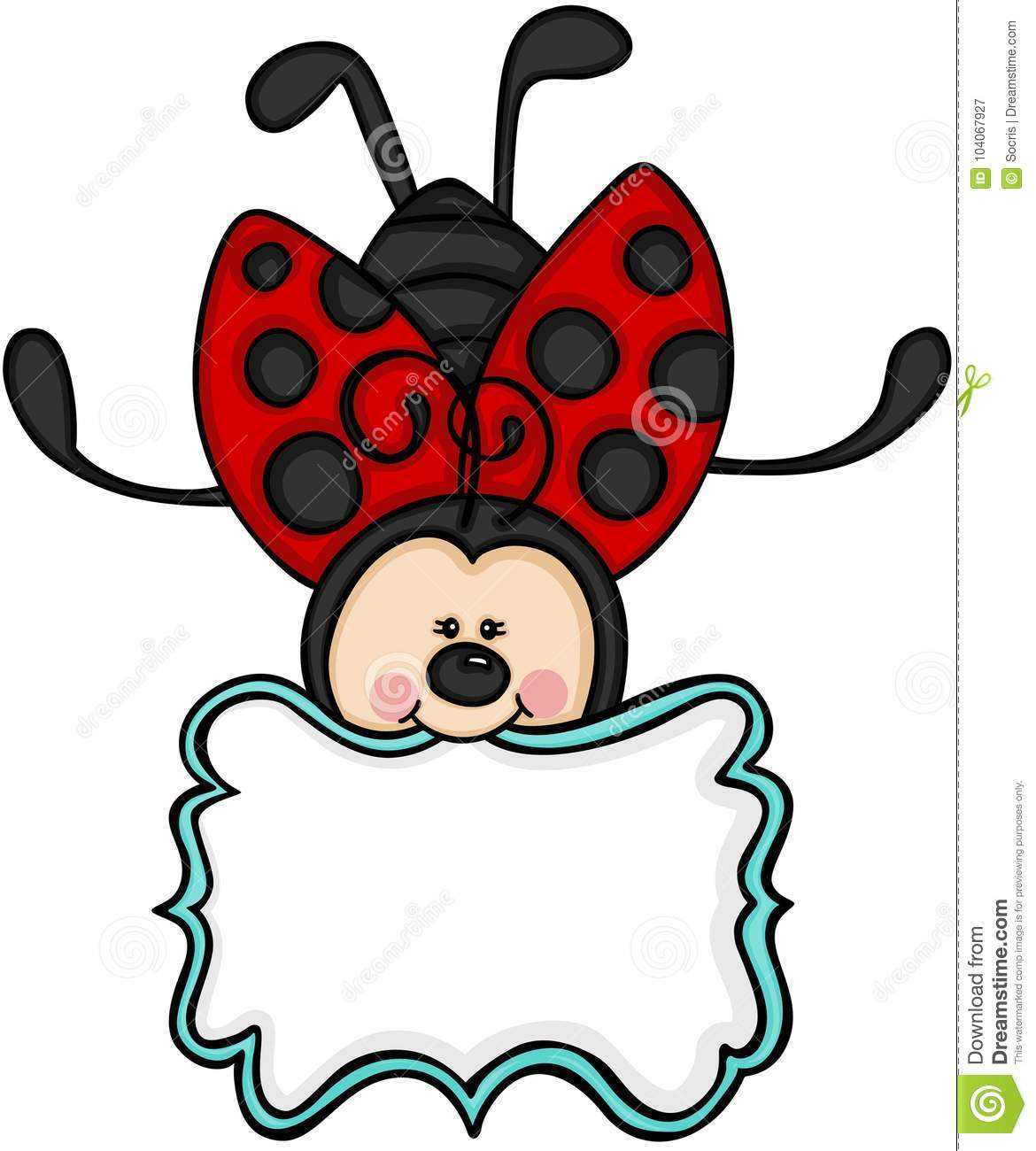 Cute Ladybug With Blank Label Sticker Stock Vector Pertaining To Blank Ladybug Template