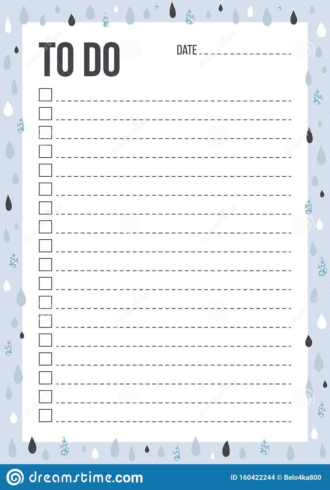 Cute To Do List Template With Check And Place For Thing And With Regard To Blank To Do List Template