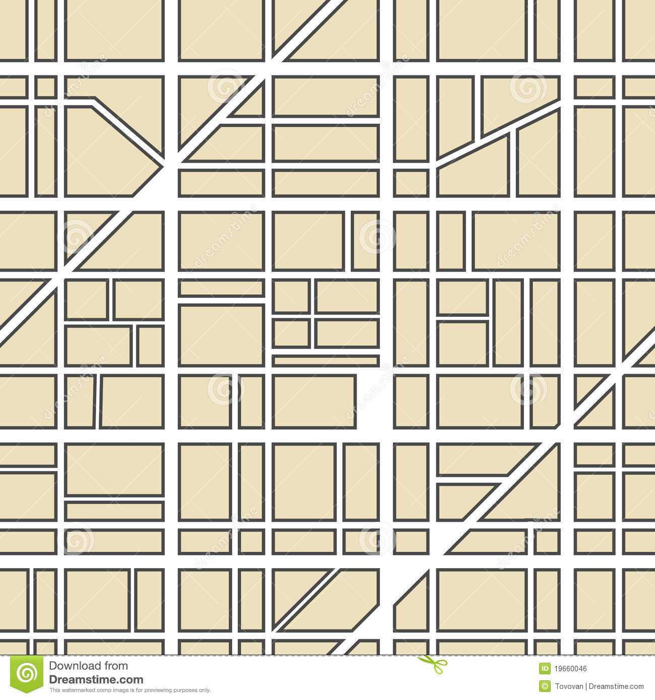 Абстракция Карты Города Иллюстрация Вектора. Иллюстрации Within Blank City Map Template