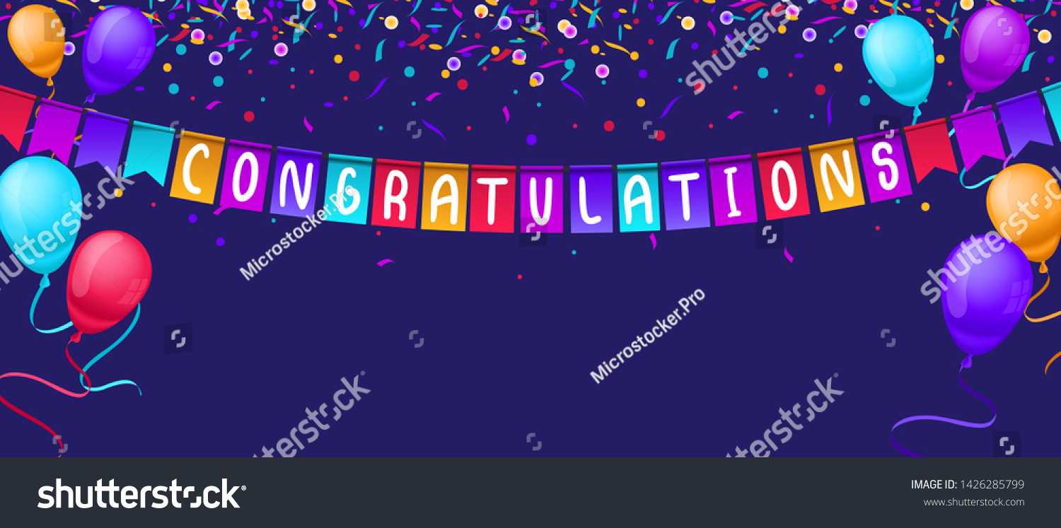 Стоковая Векторная Графика «Congratulations Banner Template Regarding Congratulations Banner Template