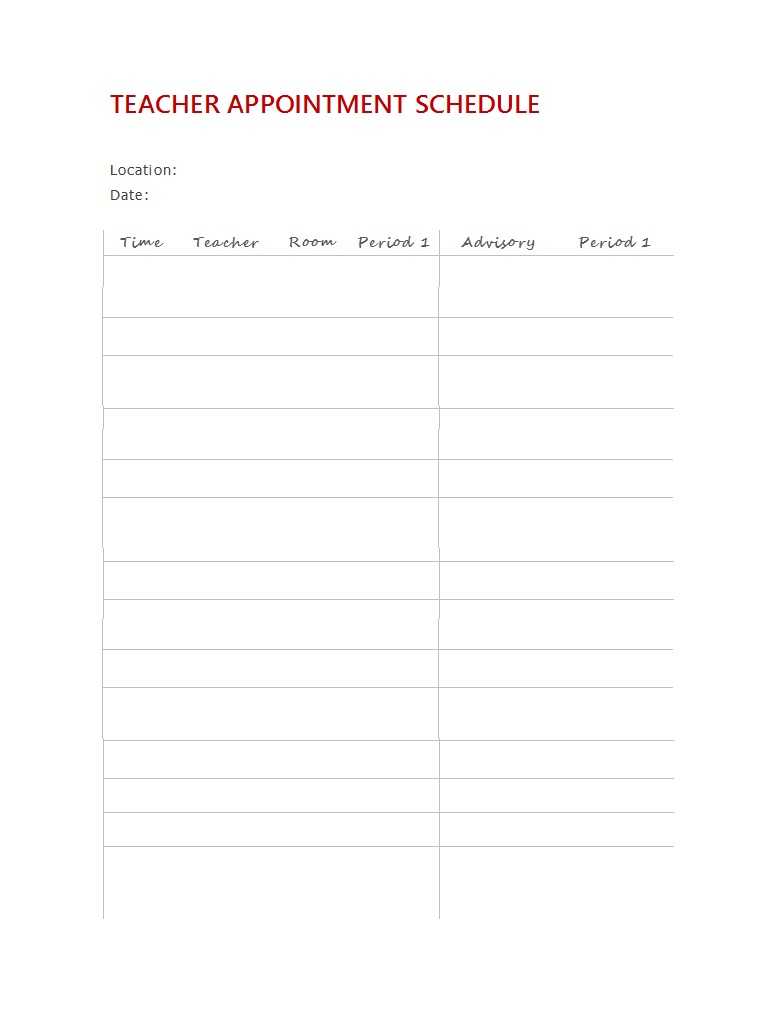 Daily Appointment Templates – Calep.midnightpig.co In Appointment Sheet Template Word