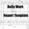 Daily Work Report Template – Engineering Discoveries Intended For Daily Work Report Template