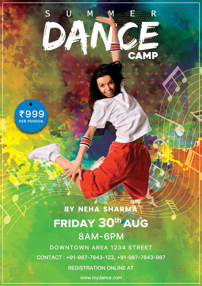 Dance Camp Flyer Free Psd Template | Psddaddy With Regard To Dance Flyer Template Word