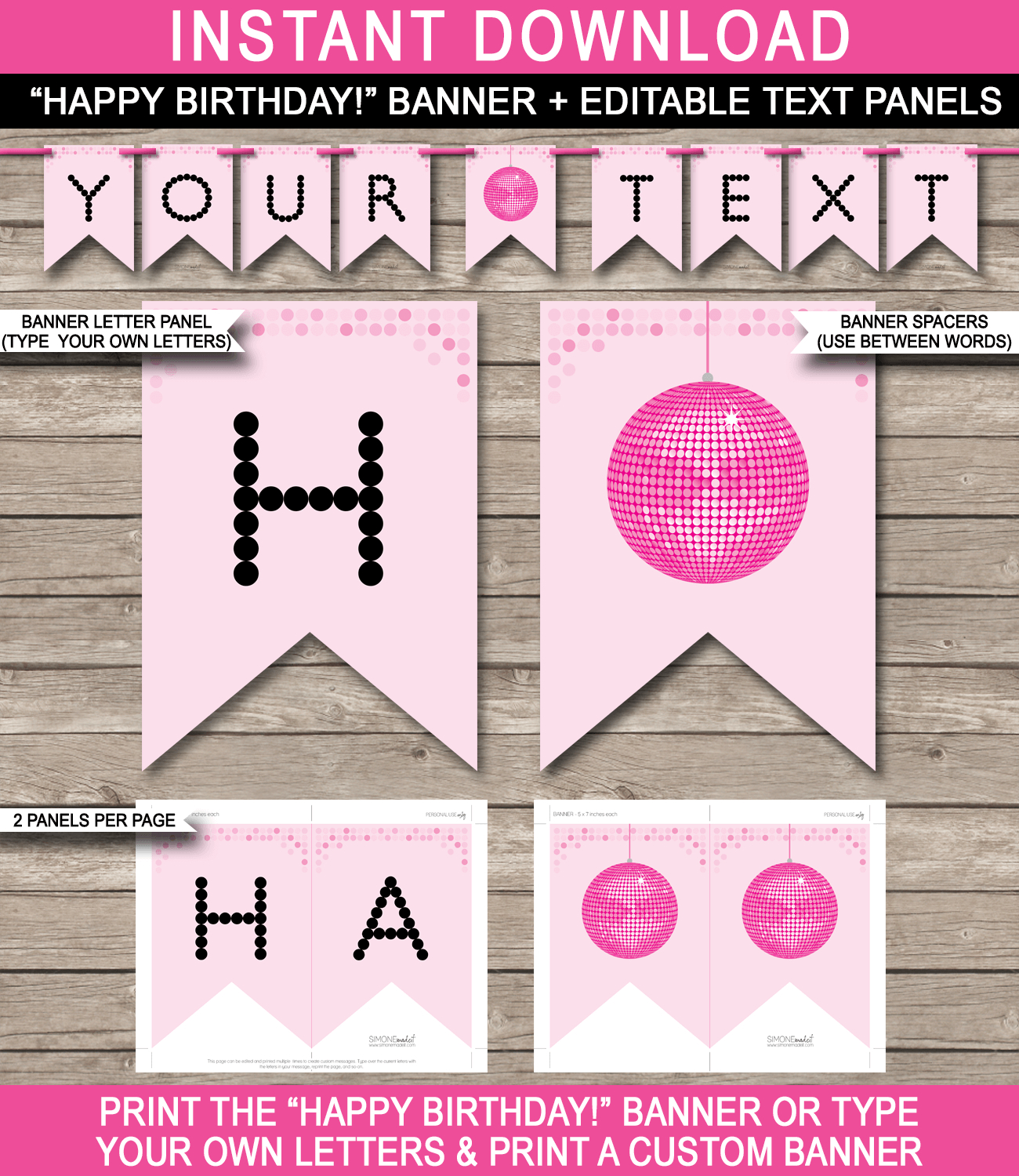 Dance Party Banner Template – Pink Pertaining To Free Printable Banner Templates For Word