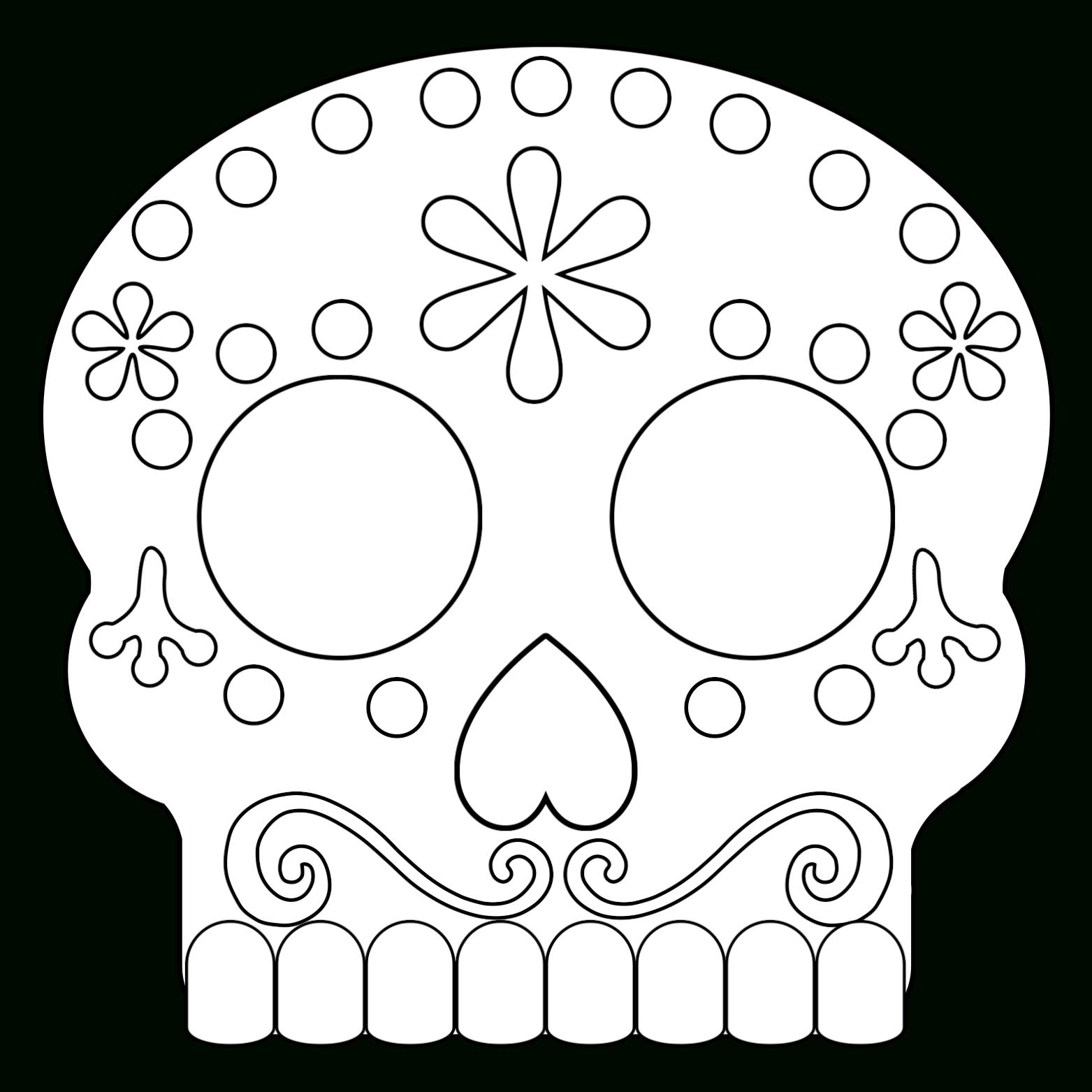 Day Of The Dead Masks Sugar Skulls Free Printable – Paper With Blank Sugar Skull Template