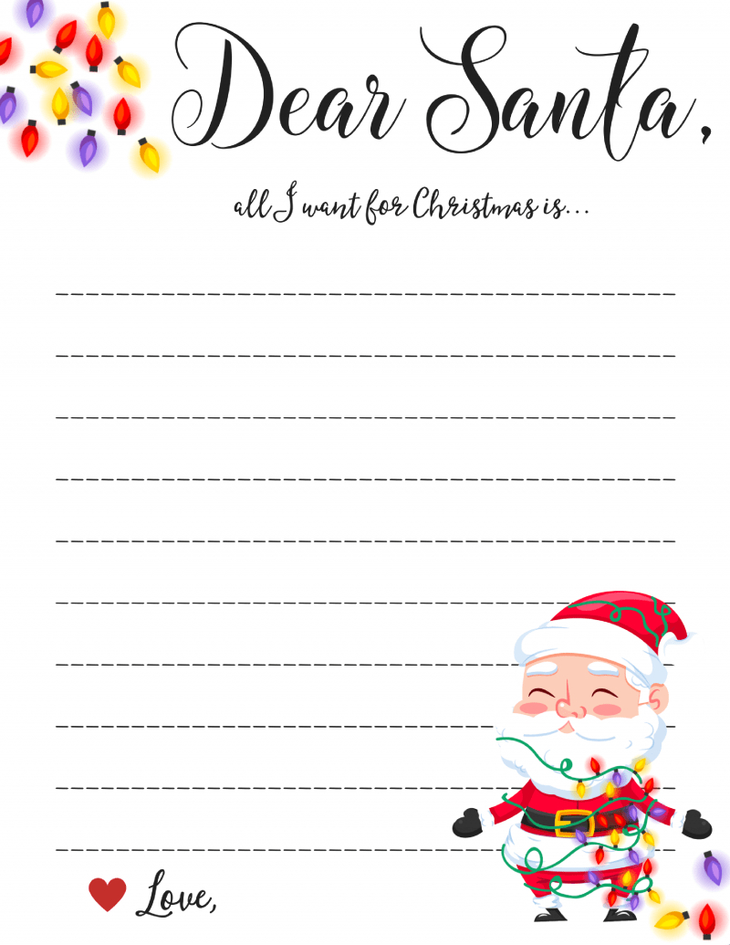 Dear Santa Letter: Free Printable Downloads – Inside Blank Letter From Santa Template