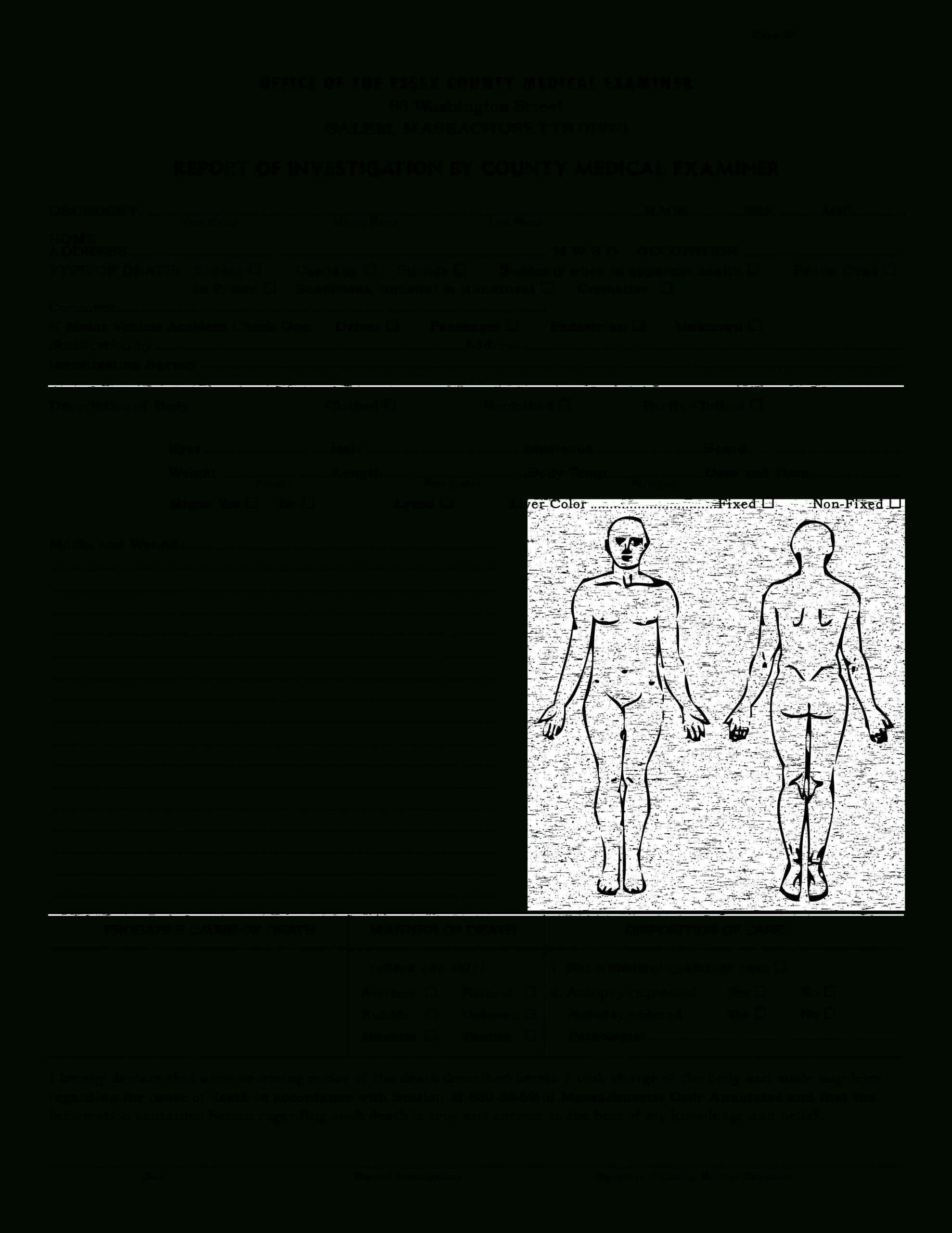 Death Clipart Autopsy, Death Autopsy Transparent Free For Within Autopsy Report Template