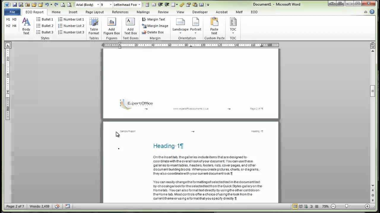 Demonstration Of Word Report Template Throughout Microsoft Word Templates Reports