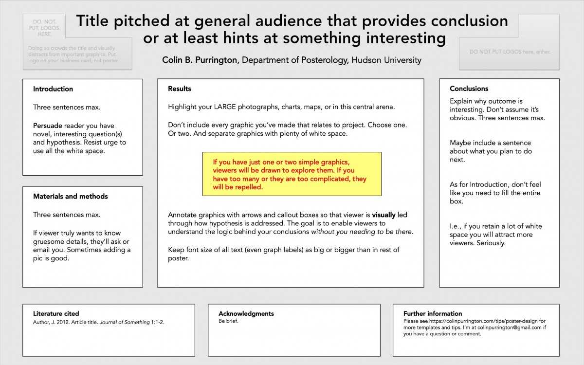 Designing Conference Posters » Colin Purrington In Science Fair Banner Template