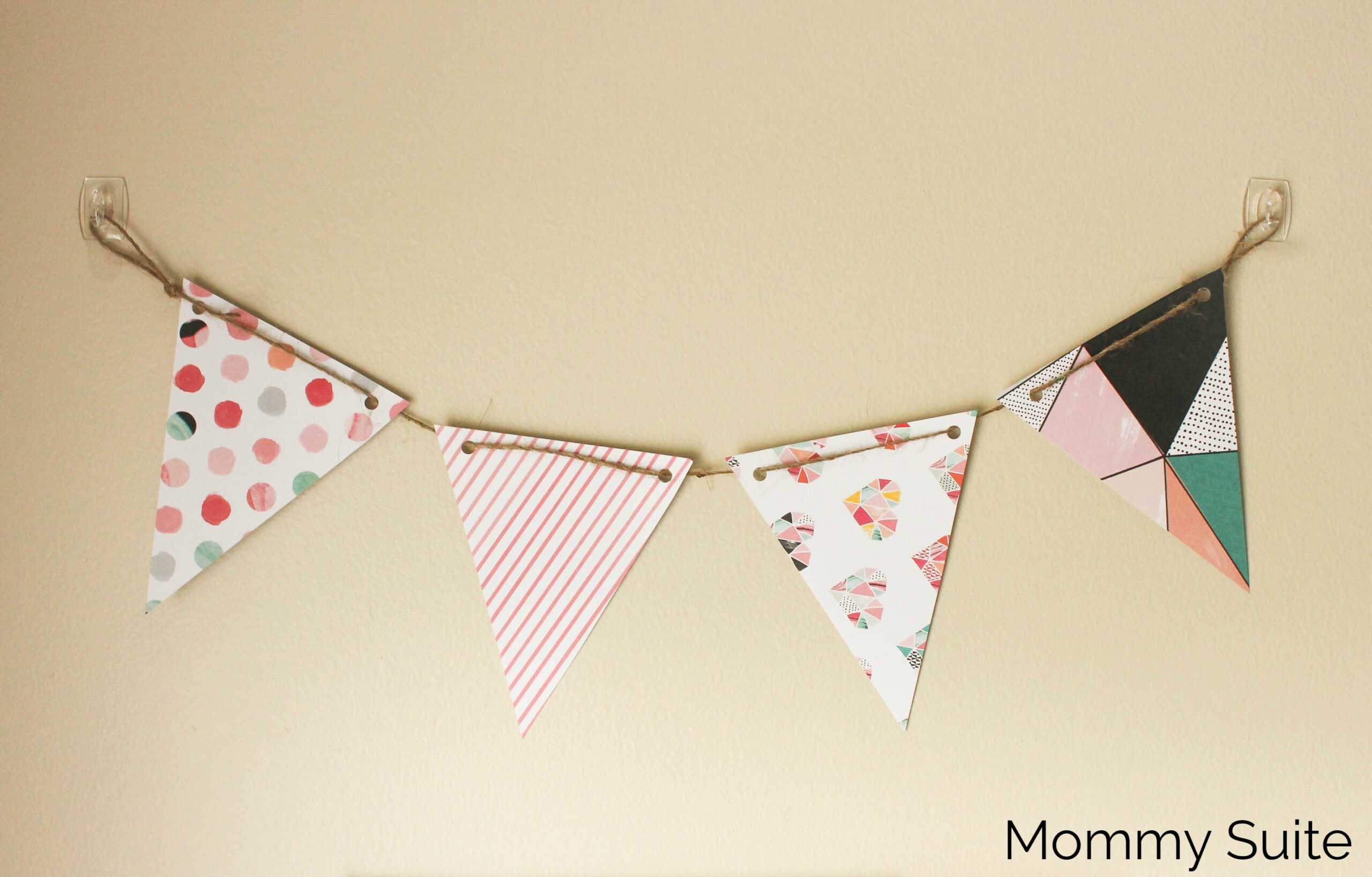 Diy Paper Pennant Banner (W/ Free Template) – Mommy Suite Pertaining To Triangle Pennant Banner Template