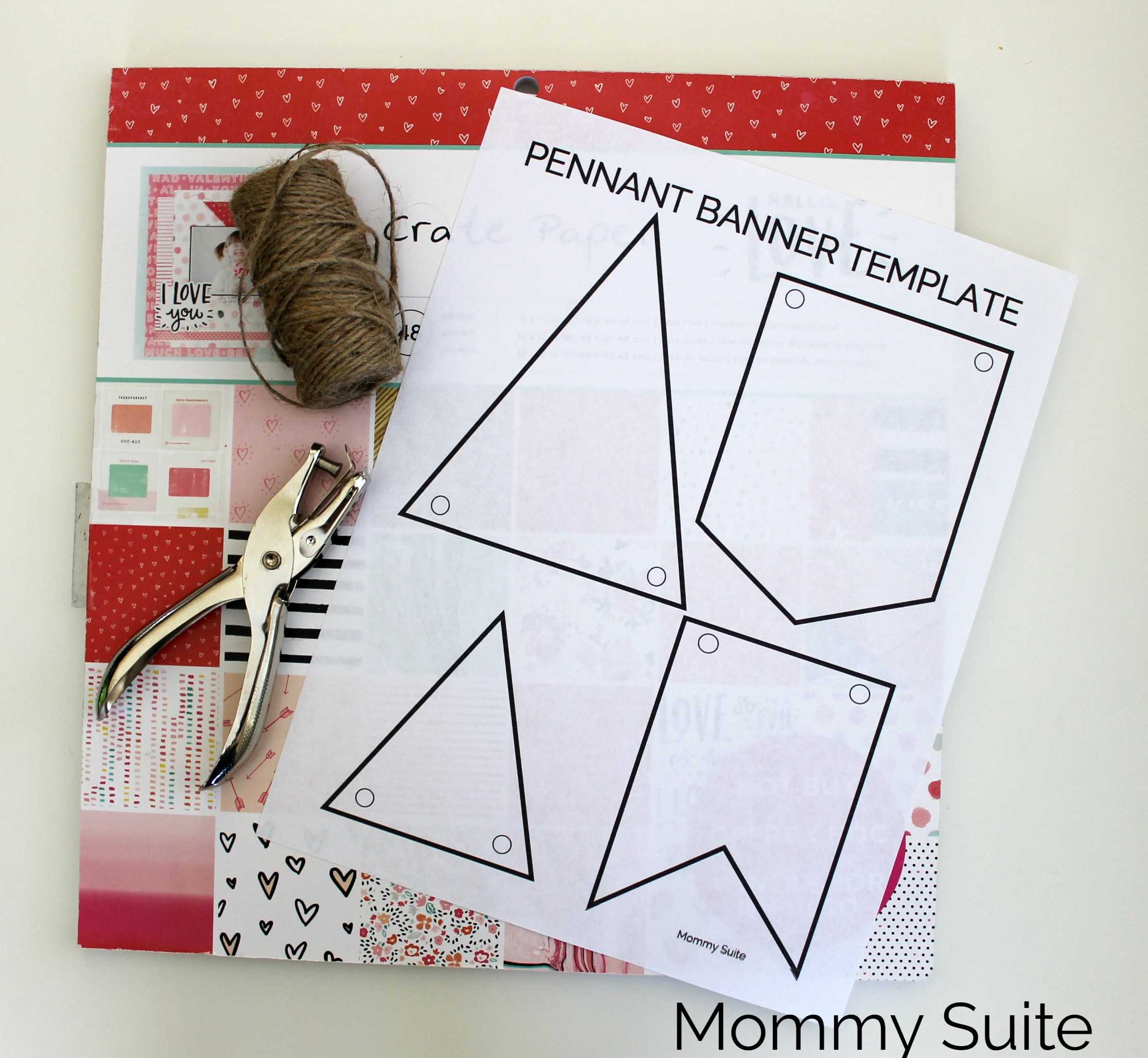 Diy Paper Pennant Banner (W/ Free Template) – Mommy Suite With Triangle Banner Template Free