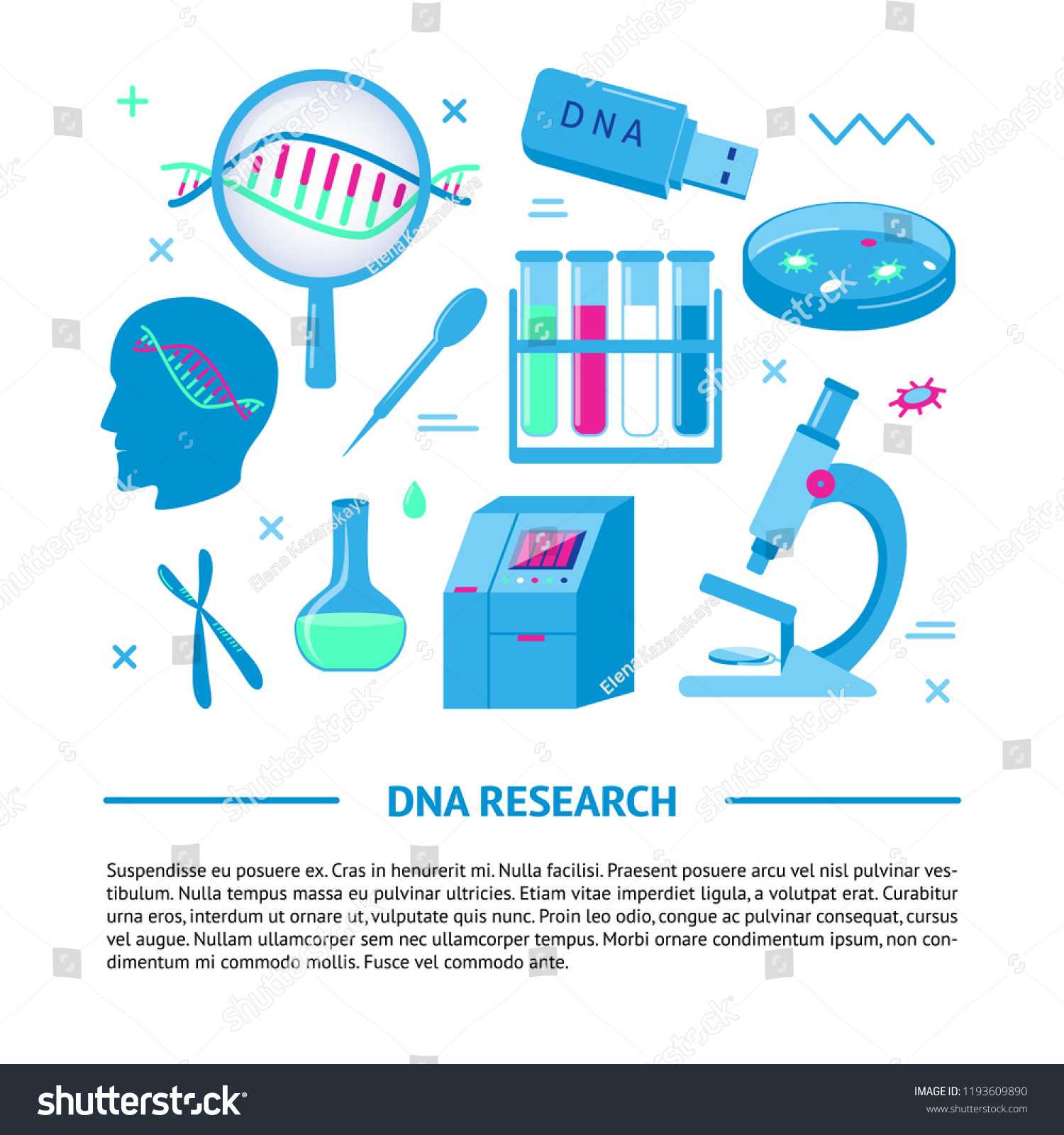 Dna Research Medical Banner Template Flat Stock Vector Regarding Medical Banner Template