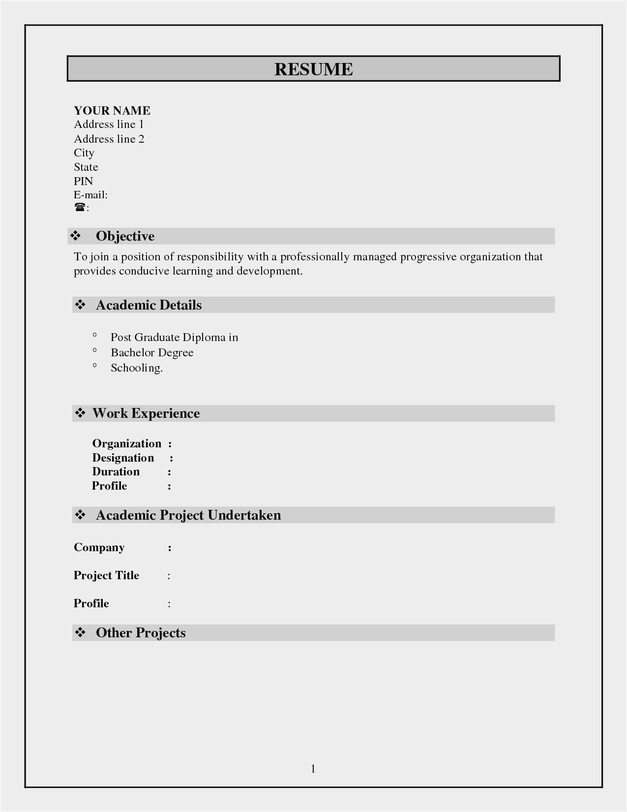 Download Blank Cv Format – Resume : Resume Sample #2196 Throughout Free Blank Cv Template Download