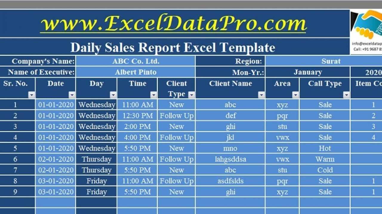 Download Daily Sales Report Excel Template - Exceldatapro Intended For Daily Sales Report Template Excel Free