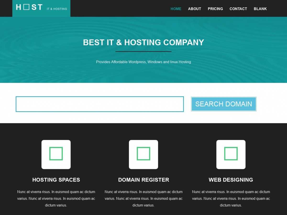 Download Html/css Templates For Free: It Host – Free Html Inside Blank Html Templates Free Download