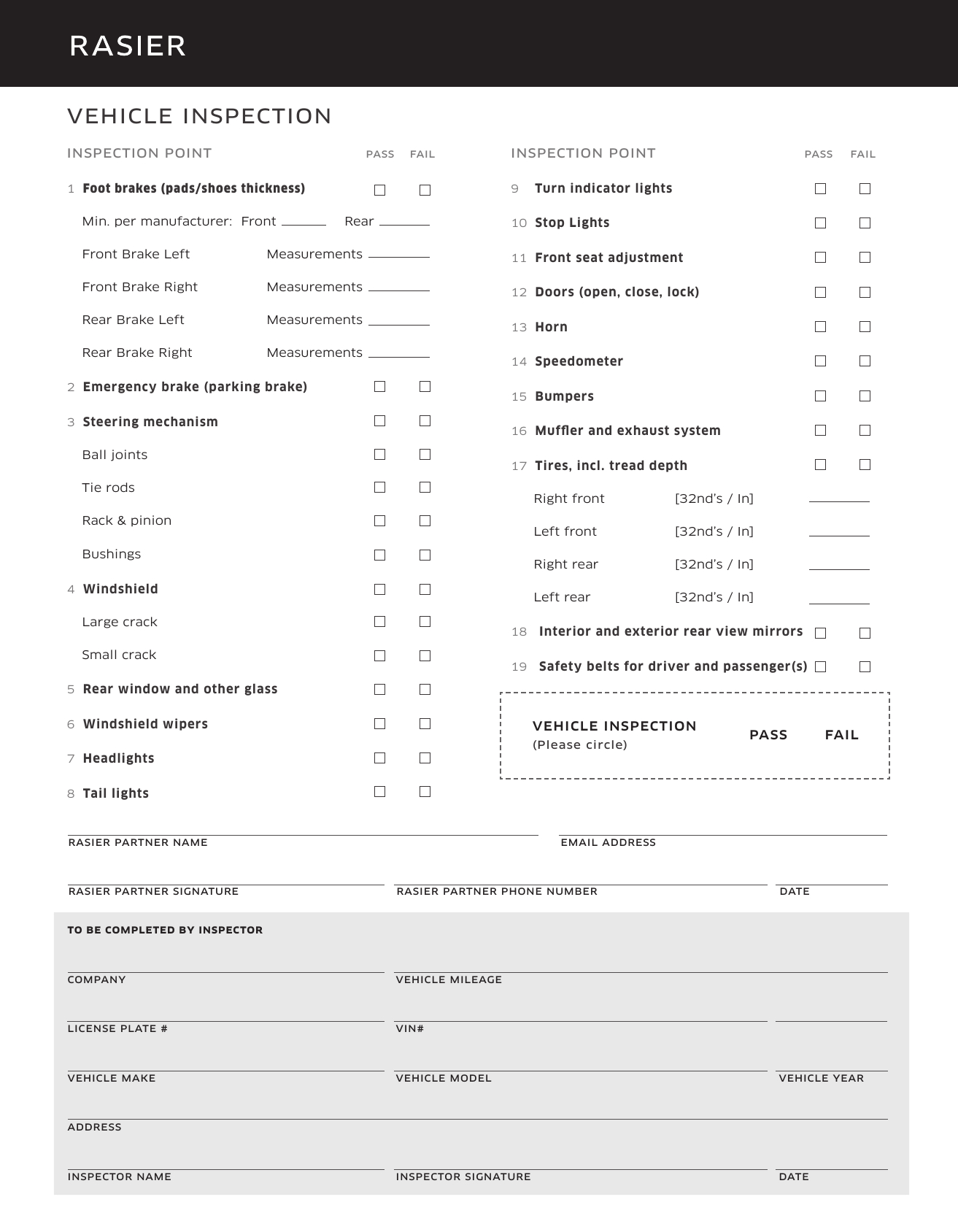 Download Vehicle Inspection Checklist Template | Excel | Pdf Inside Vehicle Checklist Template Word
