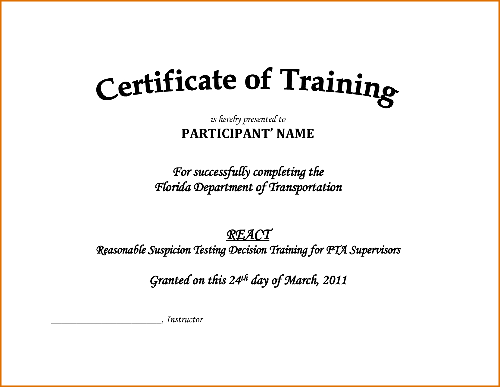 Downloadable Certificate Of Training Completion Template Throughout Training Certificate Template Word Format