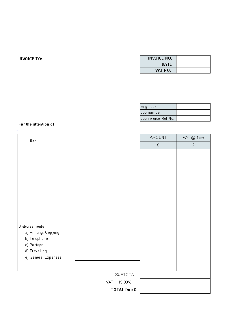 Downloadable Invoice Template Word : Blank Invoice Format In Free Downloadable Invoice Template For Word