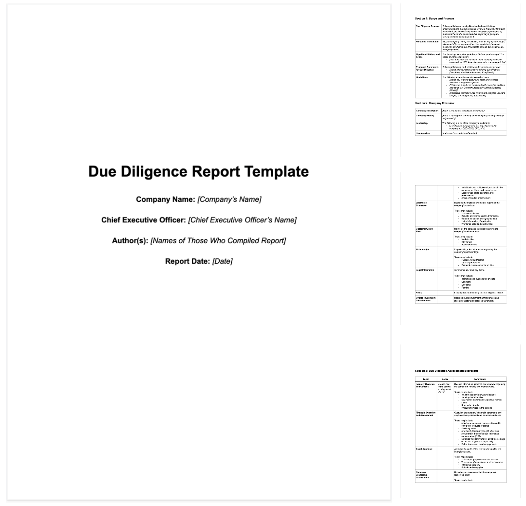 Due Diligence Report Sample – Calep.midnightpig.co With Medical Legal Report Template