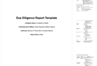 Due Diligence Report Sample - Calep.midnightpig.co with regard to Vendor Due Diligence Report Template