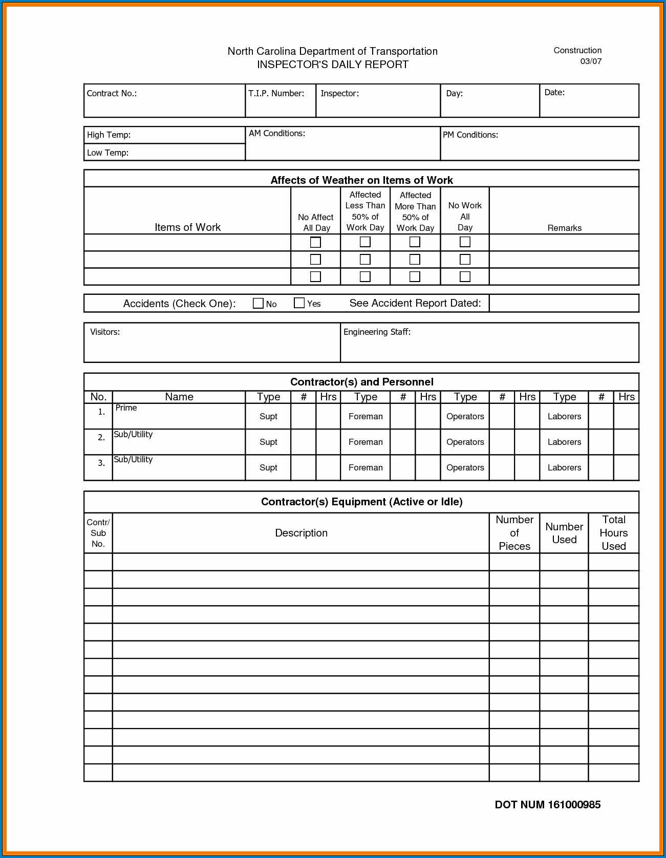 √ Free Editable Construction Daily Report Template Inside Daily Work Report Template