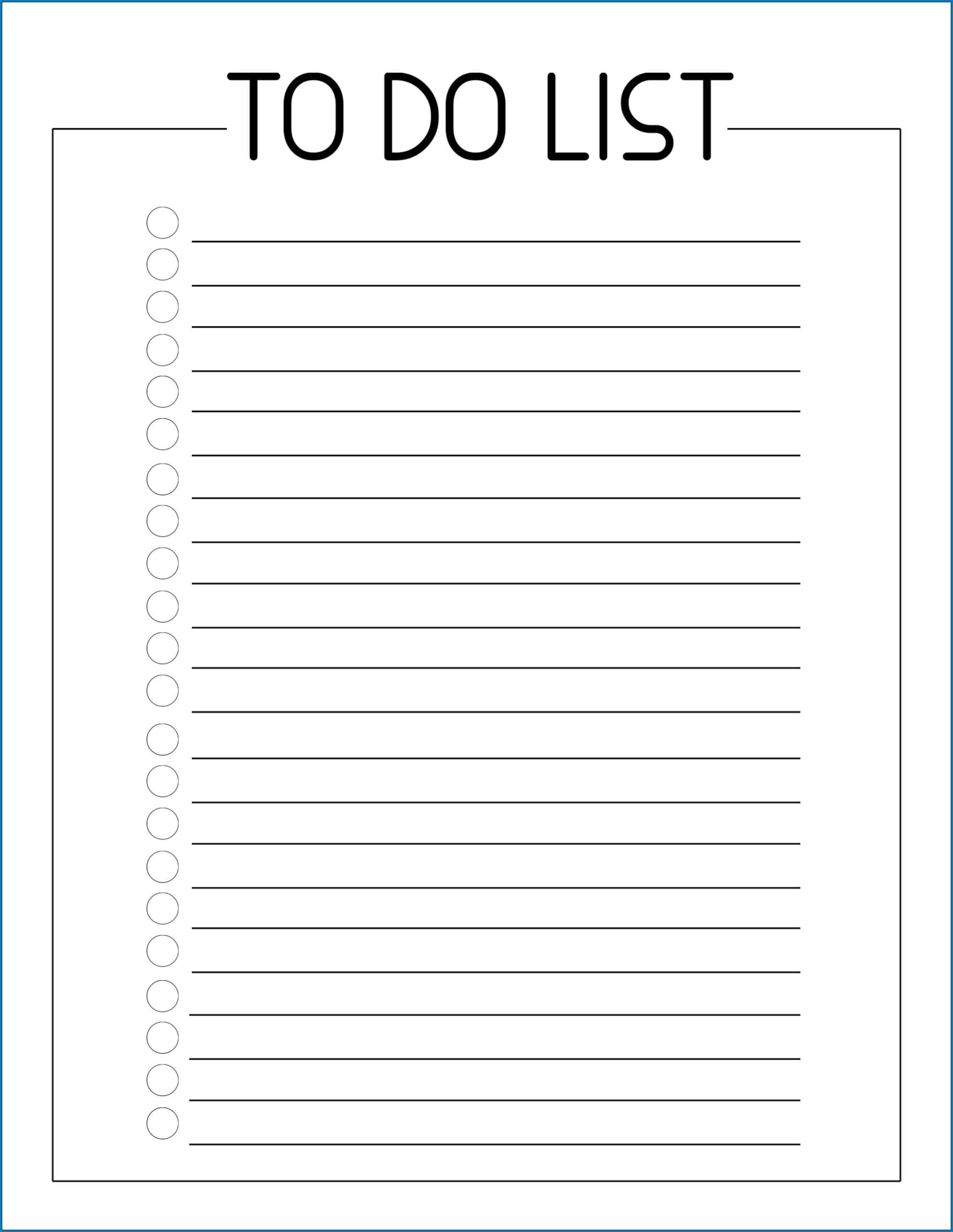√ Free Printable To Do Checklist Template | Templateral With Blank To Do List Template